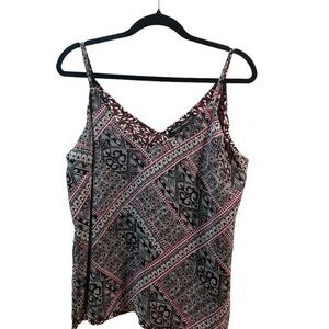 White House Black Market patterned reversible tank.